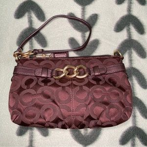 Coach Signature Wristlet Brown